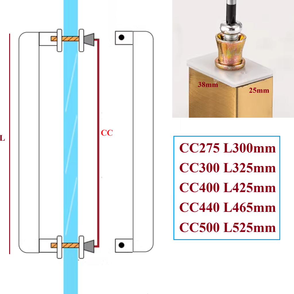 1Pc Puxador de Porta de Vidro  - Curved Spring Bar avaliação e preço